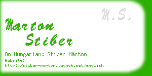 marton stiber business card